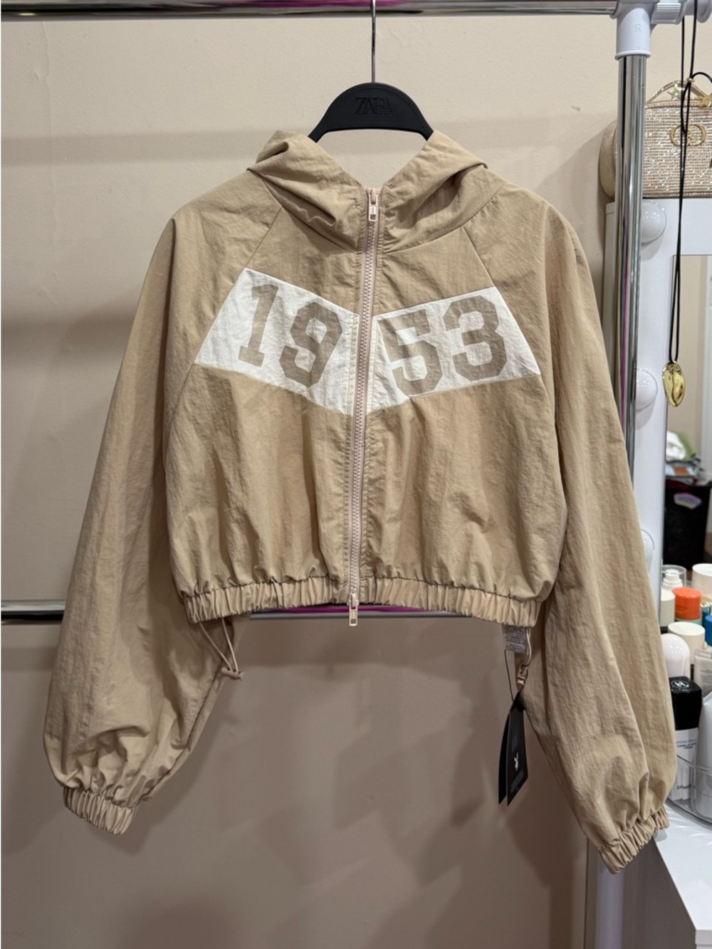 Playboy x Missguided Cropped Windbreaker Jacket Size S